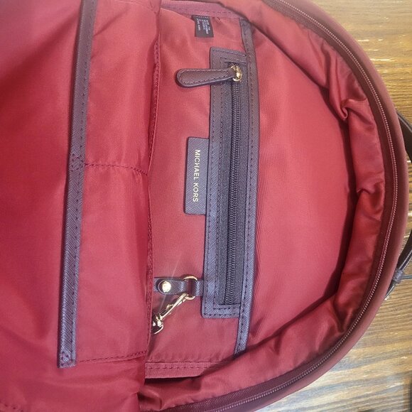 Michael Kors Burgundy Kelsey Nylon Backpack ~ Very Good Condition - Used